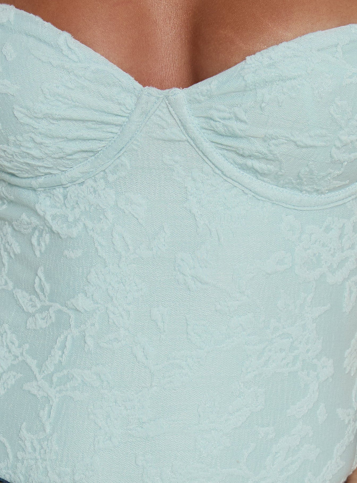 product Princess Polly Alorah Textured Bodysuit Blue Sleeveless 