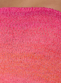 Cesira Strapless Knit Mini Dress Pink Ombre