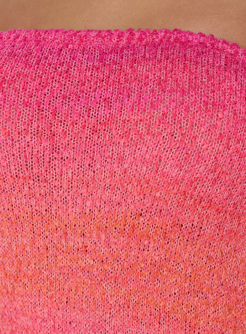 Cesira Strapless Knit Mini Dress Pink Ombre