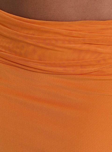 product Princess Polly Star Fruit Ruched Waist Maxi Skirt Orange Maxi Skirts 