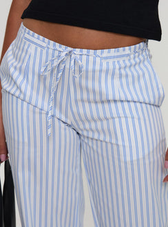 Collied Low Rise Pants Blue / White Stripe High Rise Pants Pants 