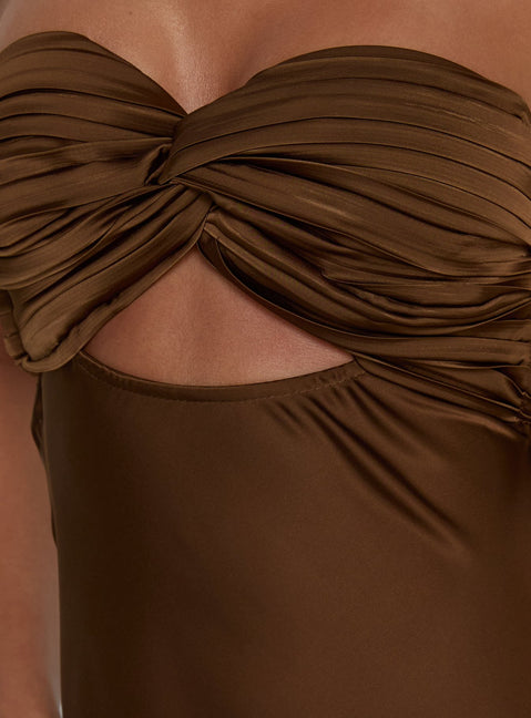 Faviola Strapless Maxi Dress Chocolate