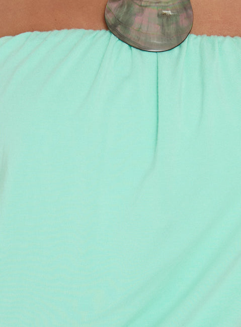 Taleisa Gathered Drape Strapless Top Aqua