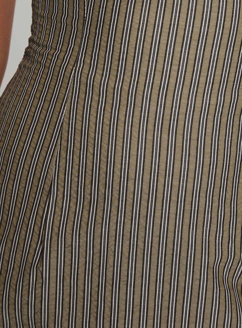 Yumiko Romper Green Stripe Petite
