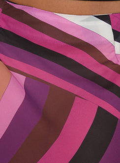 Highlighting the Lucidia Maxi Skirt Pink Retro in womens-skirts with maxi length Princess Polly