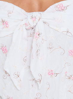 Paislie Mesh Top White