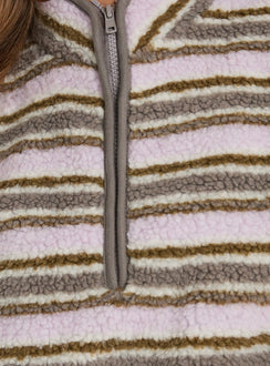 Quinee Polar Fleece Jumper Pink Multi