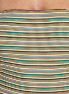 Solola Strapless Maxi Dress Green Stripe