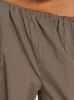 Featuring Lunea Concealed Waistband Cargo Pants Charcoal womens-regular-pants with mid-rise detail view of model wearing Princess Polly
