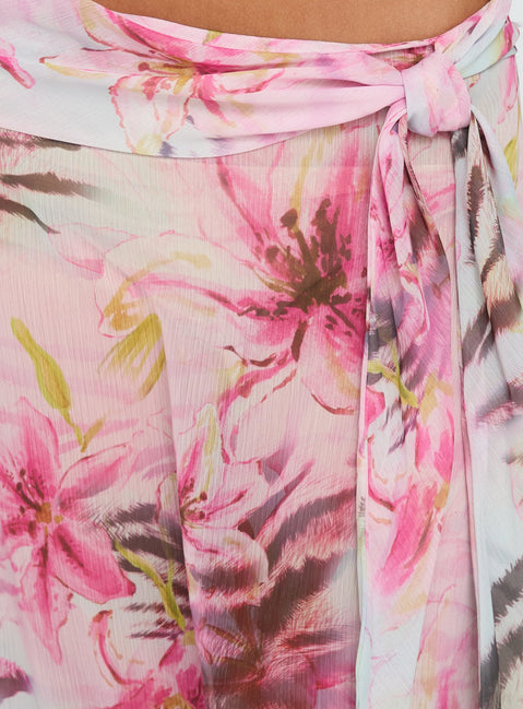 product Princess Polly Karzi Chiffon Maxi Skirt Pink Floral Maxi Skirts 