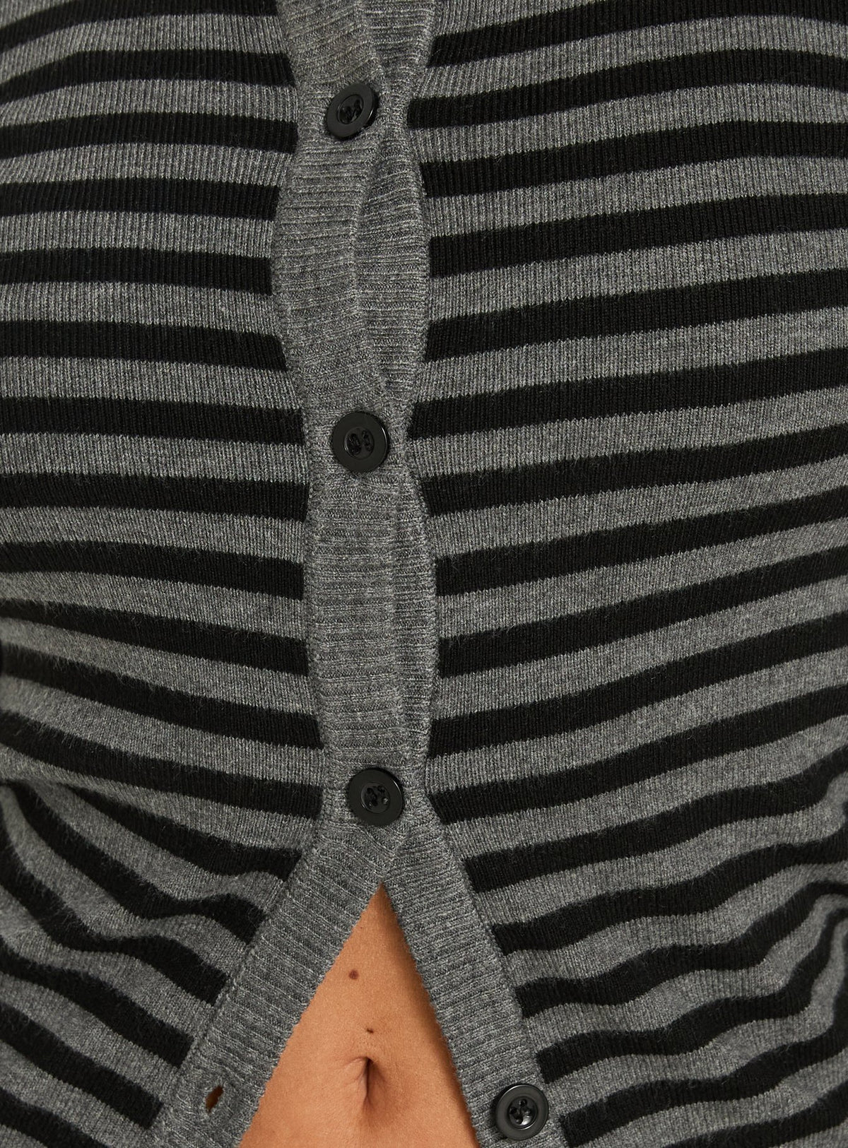 Presenting the Lauraine Cardigan Grey / Black Stripe womens-jumpers in short length product