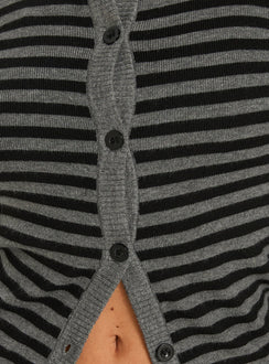 Presenting the Lauraine Cardigan Grey / Black Stripe womens-jumpers in short length product
