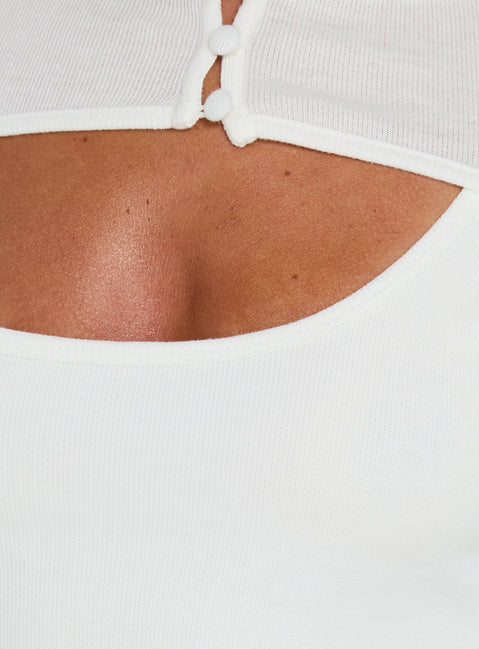 Blancha Layered Bolero Long Sleeve Top White
