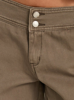 Kellenna Straight Leg Low Rise Cargo Pants Khaki