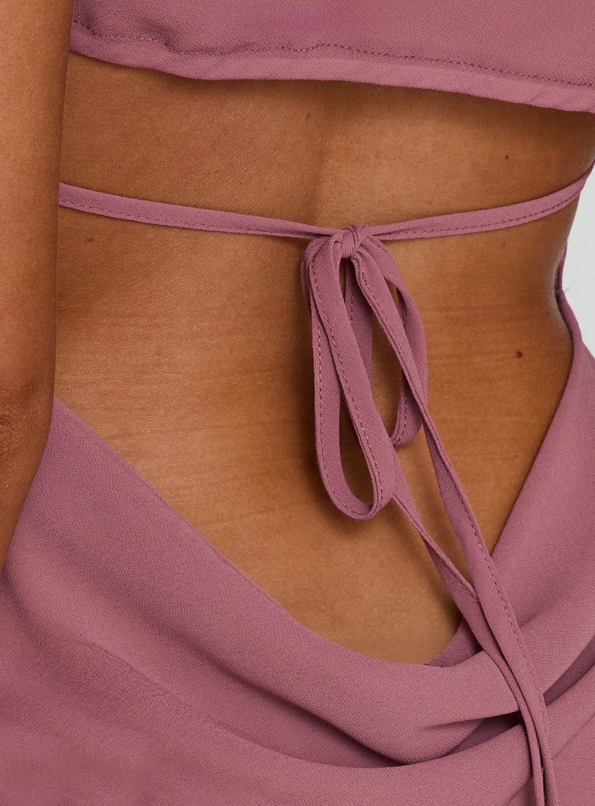 Vianna One Shoulder Foldover Detail Top Pink