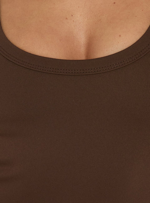 Designed with sleeveless silhouette the Daily Define Kasper Bodysuit Brown womens-bodysuit Princess Polly