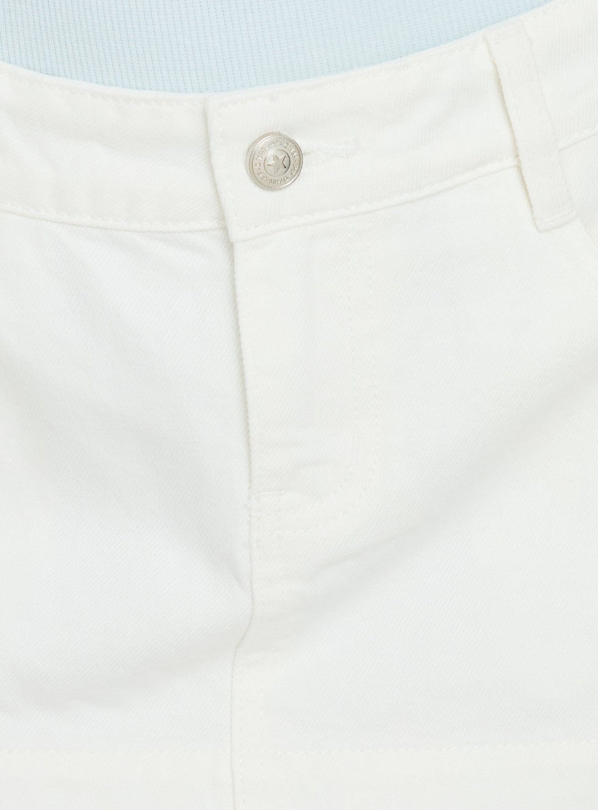 Warna Low Rise Denim Mini Skirt White Petite