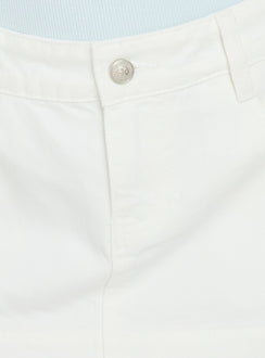 Warna Low Rise Denim Mini Skirt White Petite