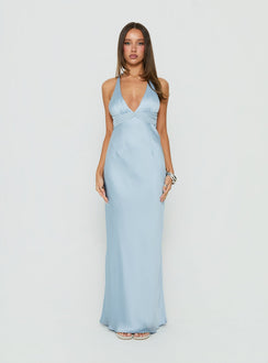 Odyssa Halter Maxi Dress Blue Slate
