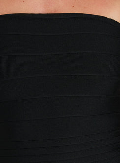 Eastonn Strapless Bandage Midi Dress Black