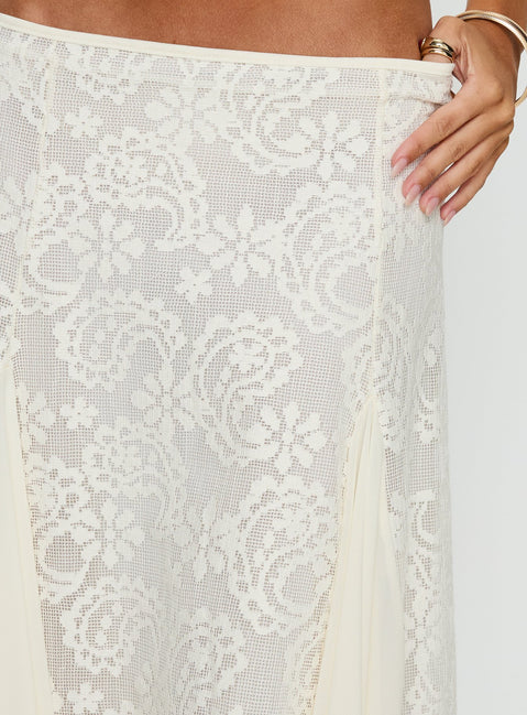 product Princess Polly Quani Lace Midi Skirt Cream Midi Skirts 
