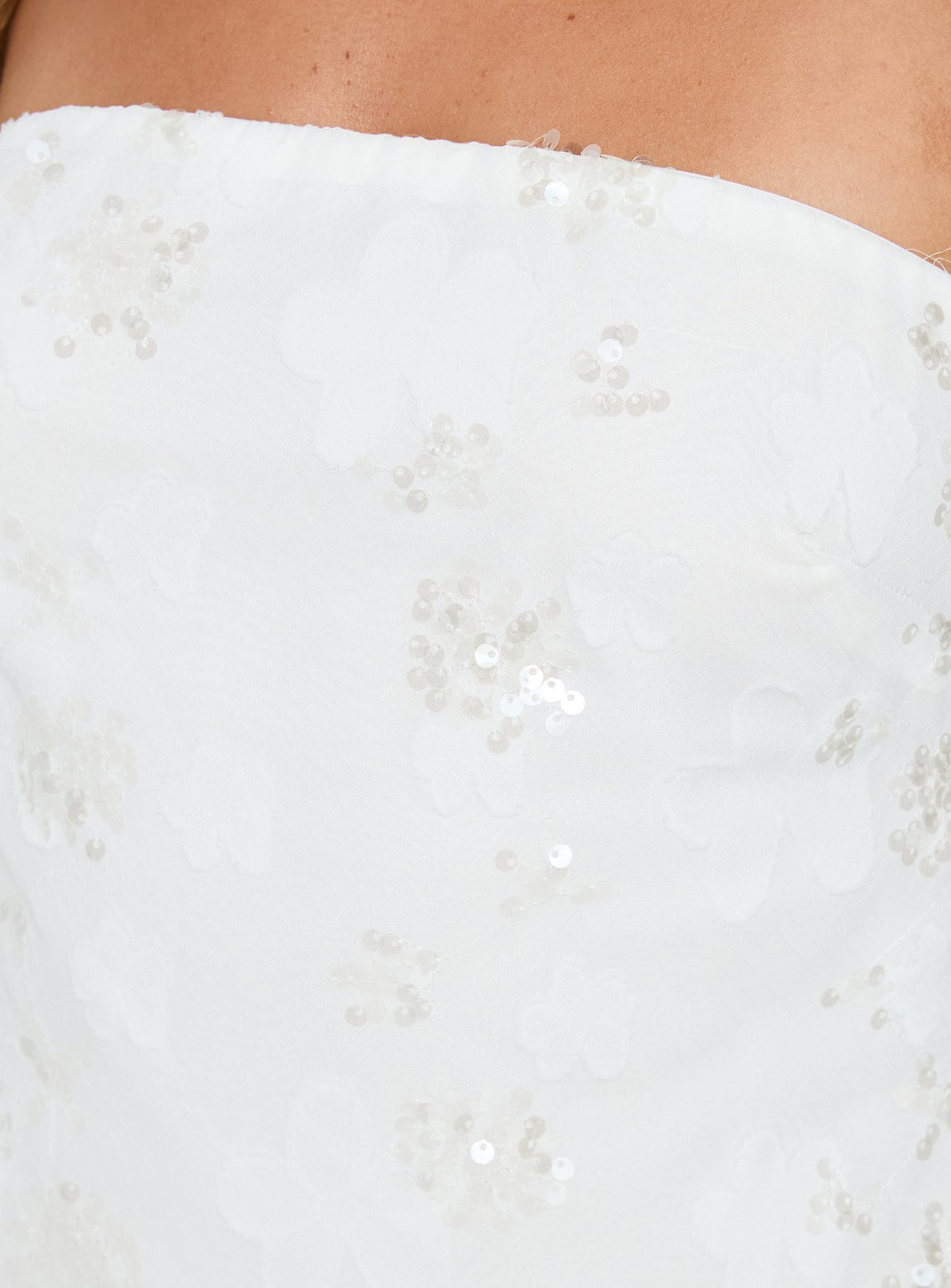 Karlottie Strapless Mini Dress White Burnout