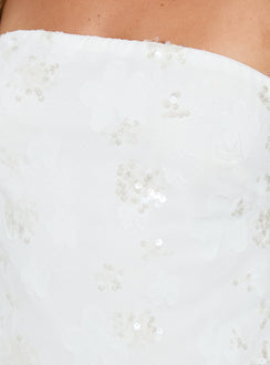 Karlottie Strapless Mini Dress White Burnout