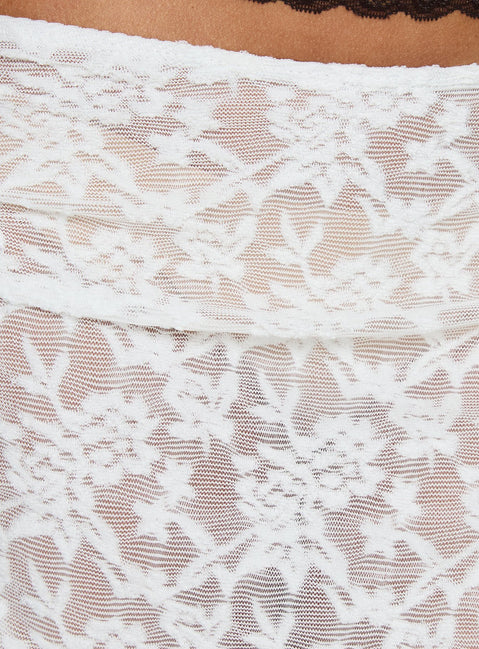 product Princess Polly Toscani Lace Frill Midi Skirt White Midi Skirts 