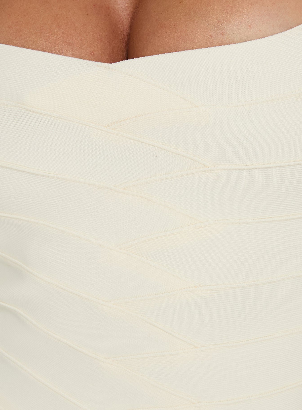Izabette Halter Bandage Mini Dress Cream