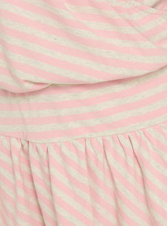 Joelie Halter Draped Mini Dress Pink / Grey Stripe