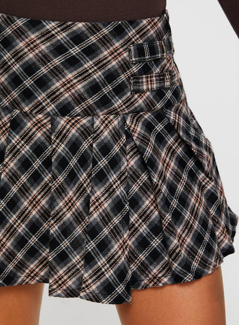 product Cartwright Mini Skirt Black Check Princess Polly  Mini Skirts 