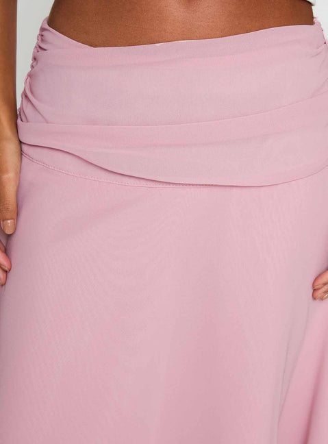 product Princess Polly Evanescence Asymmetrical Midi Skirt Pastel Pink Midi Skirts 