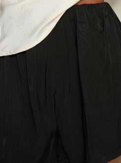 Breina Satin Micro Shorts Black