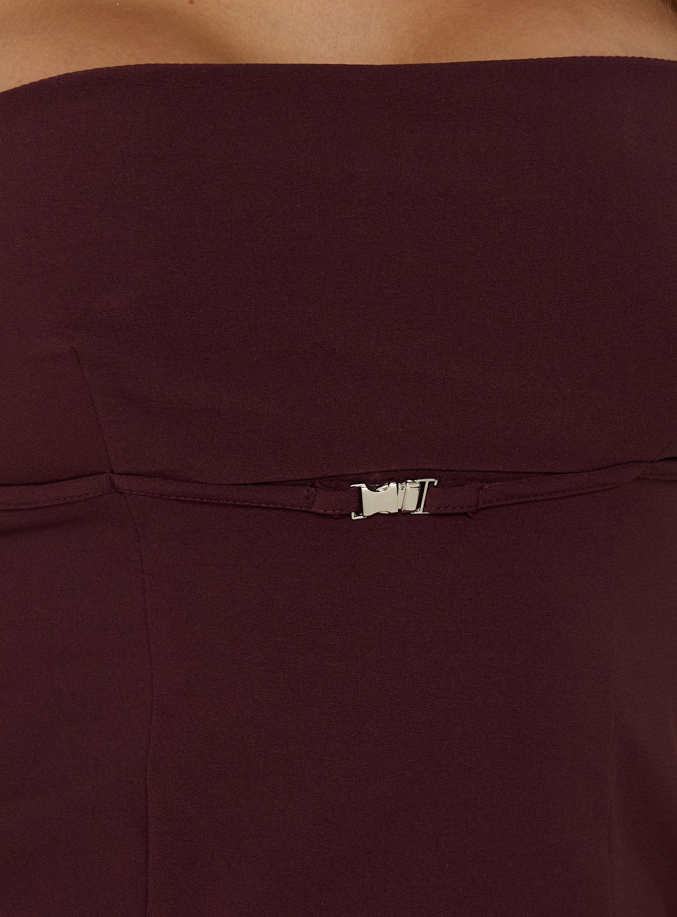 Flounce Strapless Top Plum