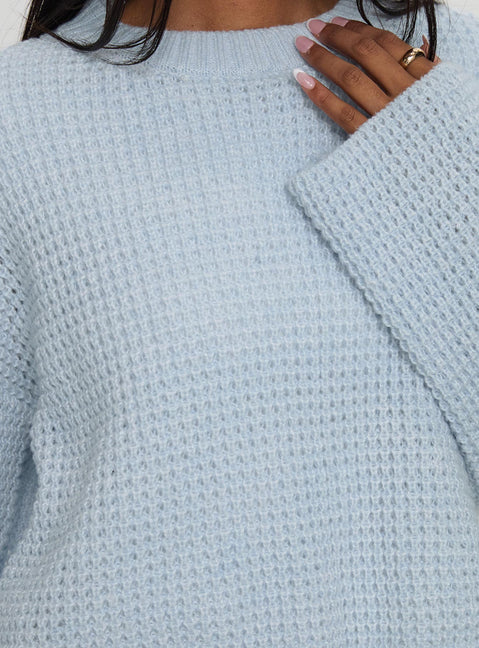 product Princess Polly Elinda Knit Sweater Blue Cropped 