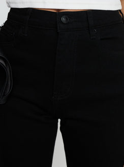 product Princess Polly Cindee High Rise Cropped Jeans Jet Black High Rise Jeans 
