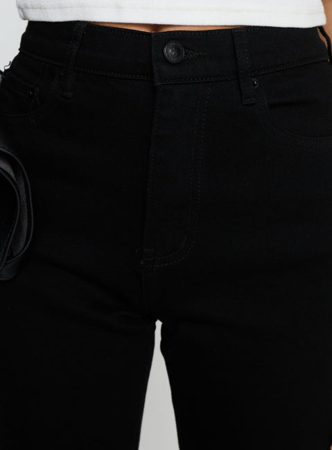 product Princess Polly Cindee High Rise Cropped Jeans Jet Black High Rise Jeans 