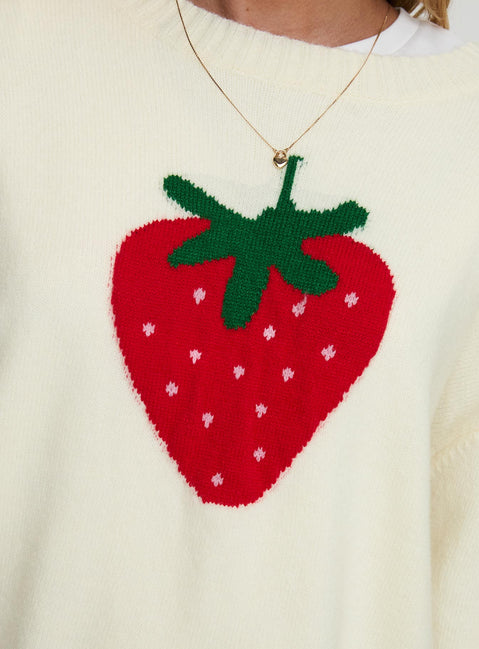 product Princess Polly Living Is Easy Knit Sweater White Long 