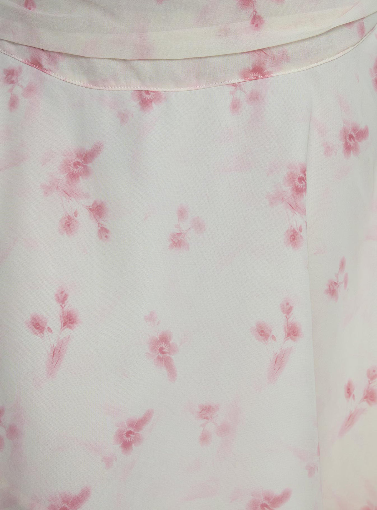   side view of model wearing Princess Polly Charisse Asymmetrical Midi Skirt Floral 