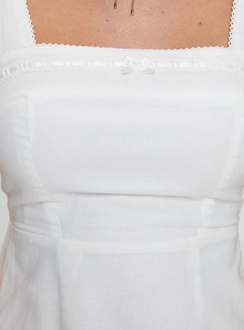 product Princess Polly Weavery Mini Dress White Square Neck 