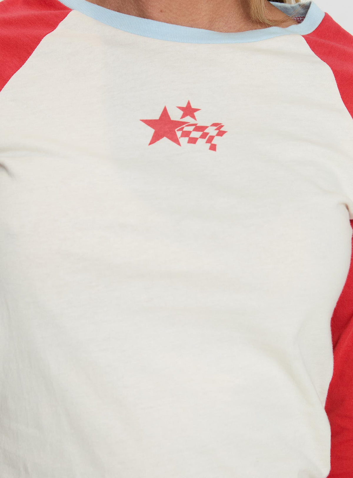 product Princess Polly Racing Star Long Sleeve Top Red Full Sleeves Crew Neck 