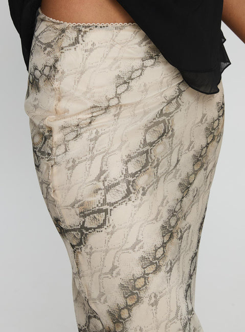 back view of model wearing Princess Polly Zerisa Maxi Skirt Multi Maxi Skirts Skirts 