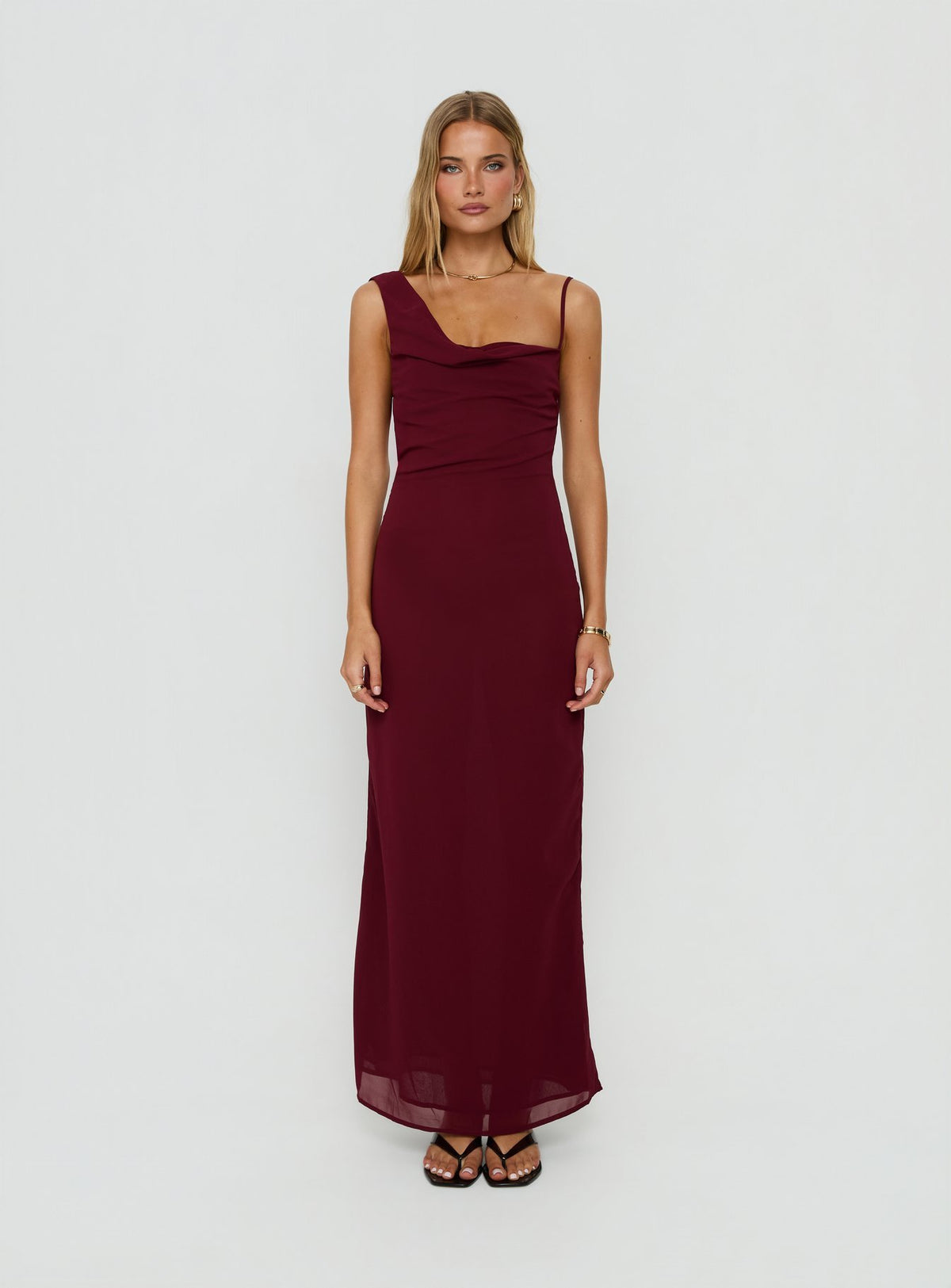 Laurisa Draped Maxi Dress Wine
