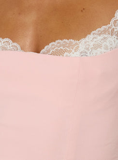 Renaissance Corset Top Pink / White