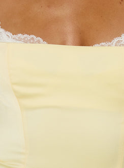 Renaissance Satin Corset Top Lemon