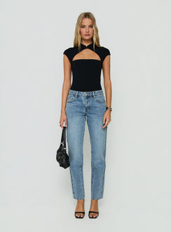 Fedela Mid Rise Tapered Jeans Light Vintage Blue
