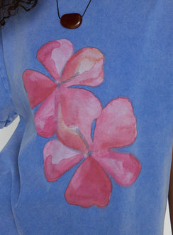Watercolour Daydream Oversized Graphic Tee Washed Blue