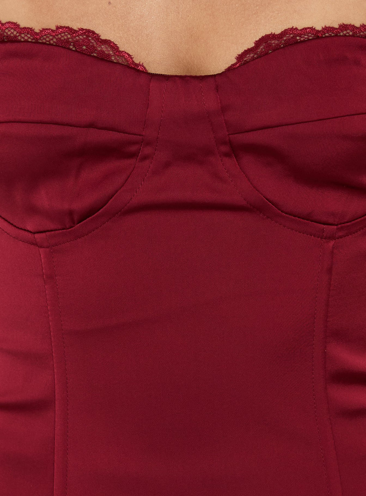 Jazzy Strapless Corset Playsuit Burgundy