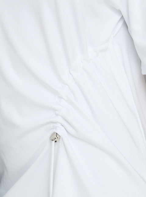 Agnessa Ruched Detail Mini Dress White
