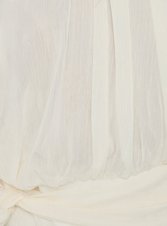Faythe High Neck Tie Top Cream
